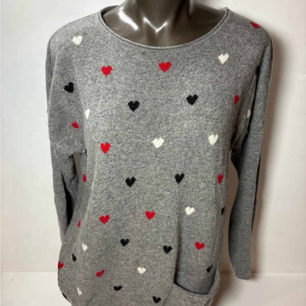 Valentine Bartolini Heart Pattern Sweater, 48% Merino Wool 7% Cashmere.